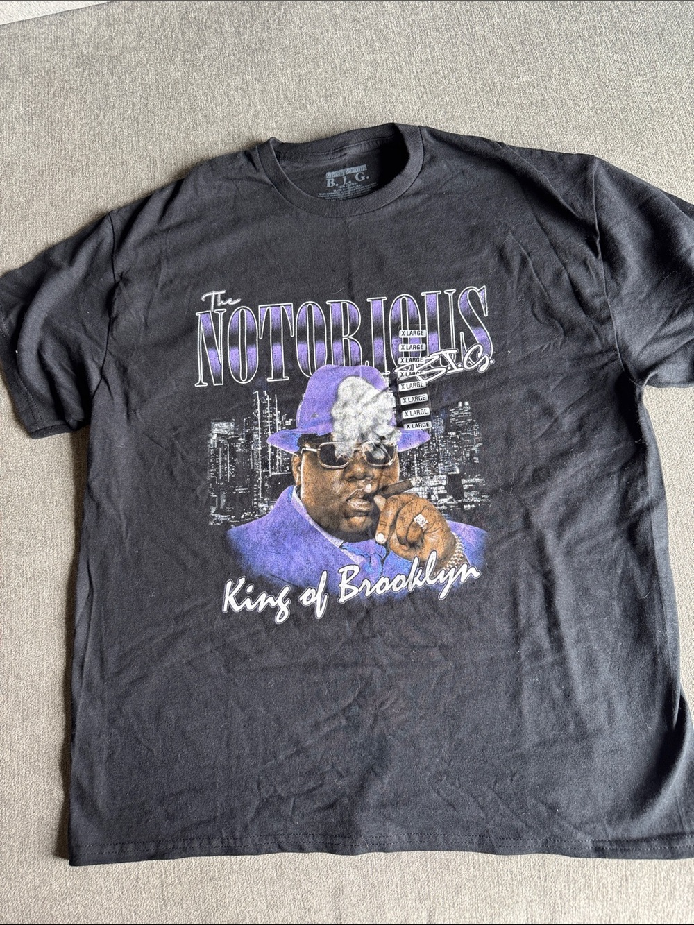 Nordstrom Black Graphic Tee with Purple The Notorious B.I.G. Artwork